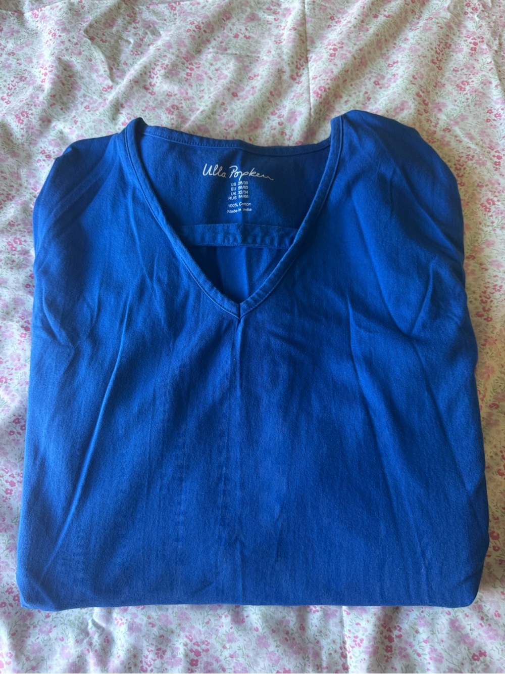 Ulla Popken Cobalt Blue 3/4 Sleeve 100% Cotton Dress